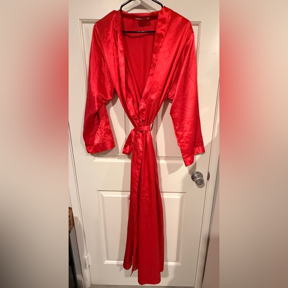 Luxurious Scarlet Satin Robe